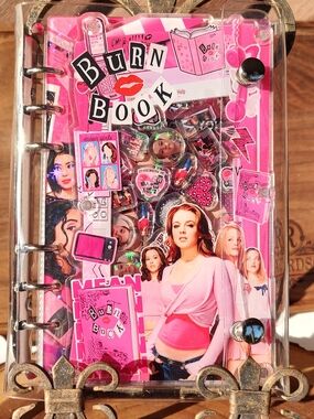 New! Mean Girls 'Burn Book' Pink Shaker Notebook With Photo Sleeves